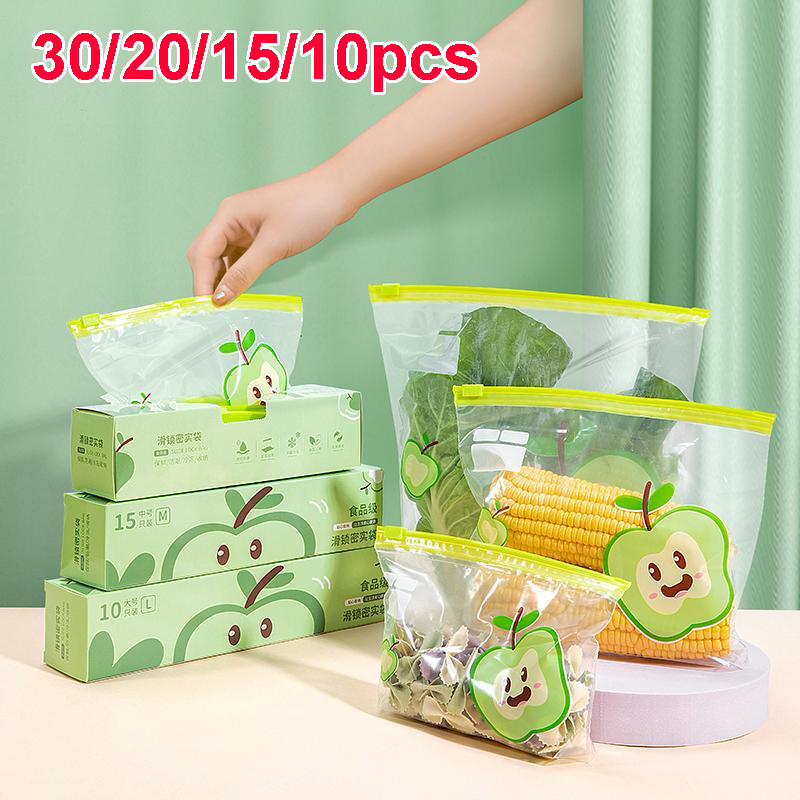 Ziploc Food Storage - Wiederverwendbare Zip-Lock-Beutel Lebensmittelechte Transparente Aufbewahrungsbeutel Kühlschrank-Frischhaltebeutel