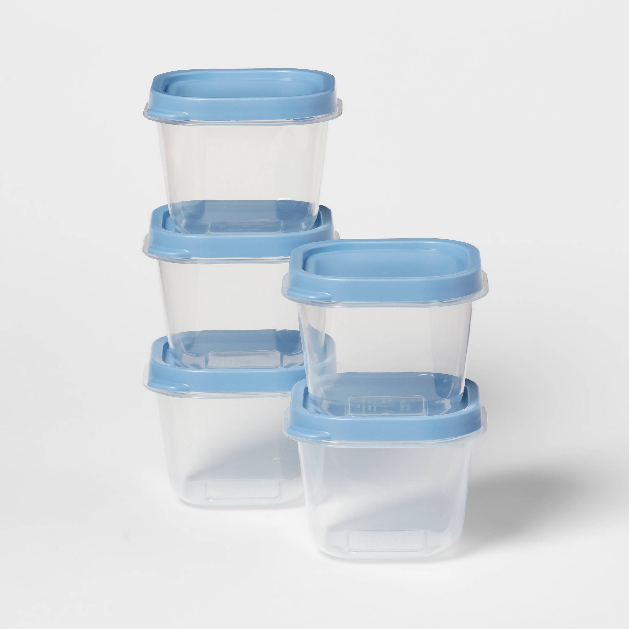 Food Storage Containers Plastic Box - 10-teiliges Set blauer Kunststoff-Lebensmittelbehälter mit Deckeln,
