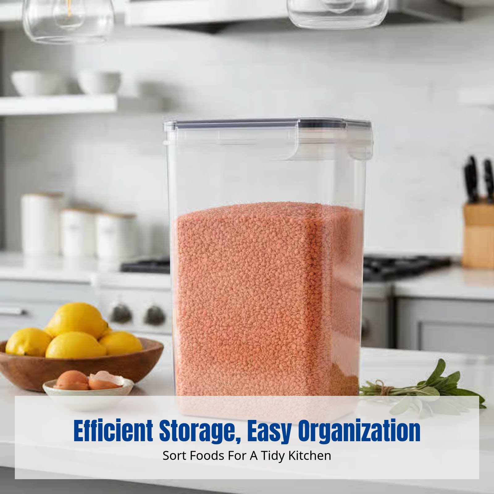 Food Storage Airtight - Luftdichtes Lebensmittel-Aufbewahrungsbehälter-Set, Große Kapazität, Transparent, Stapelbar,