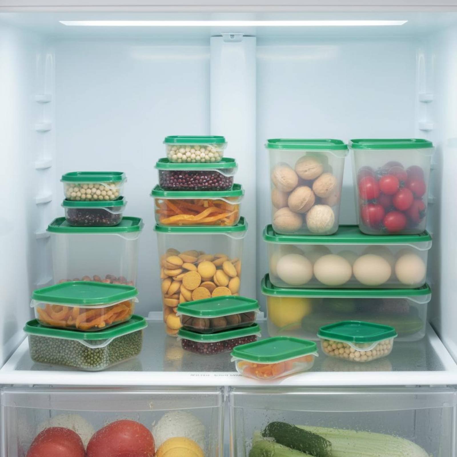 Food Storage Airtight - 17-teiliges Kühlschrank-Aufbewahrungsbox-Set Auslaufsichere Plastik-Lebensmittelbehälter mit Deckel