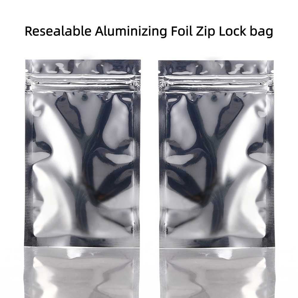 Ziploc Food Storage - Glänzende Silberne Aluminisierte Folien-Zip-Lock-Beutel - Wiederverschließbare