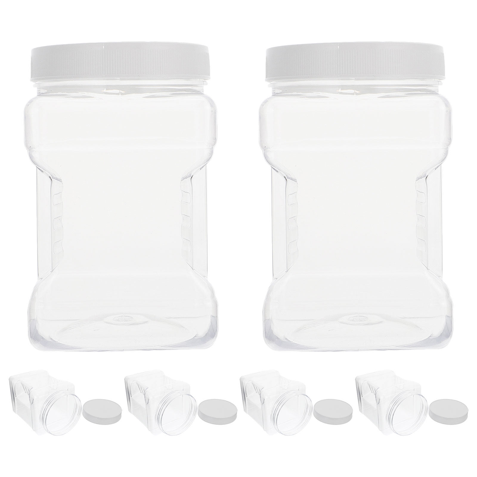 Food Storage Airtight - 6 Stück transparente quadratische Behälter, Kunststoff-Aufbewahrungsdosen,