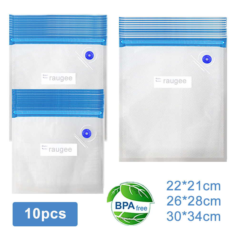 Food Storage Roll Bags - Vakuumbeutel, wiederverwendbare Lebensmittel-Vakuumverpackungsbeutel, 10 Stück, vakuumversiegelte