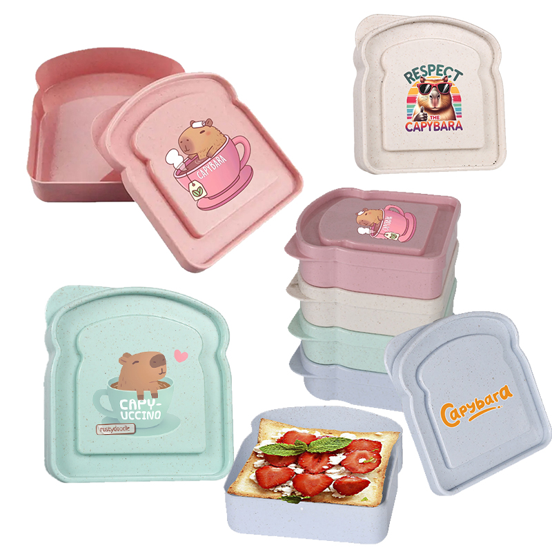 Food Storage Plastic Boxes - Capybara Sandwich-Aufbewahrungsbox für Lebensmittel, Behälter für