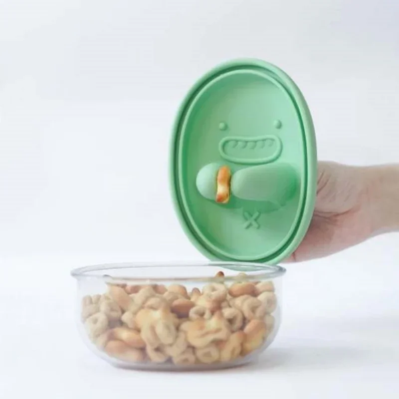Food Storage Box Set - Freihändige Snackbox, kein Krümel, Snack-Aufbewahrungsbox, Cartoon-Keksdose,