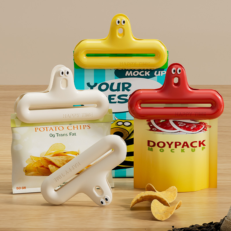 Food Storage Roll Bags - 1/4 Cartoon-Verschlussklammer, feuchtigkeitsbeständig, zum Fixieren von