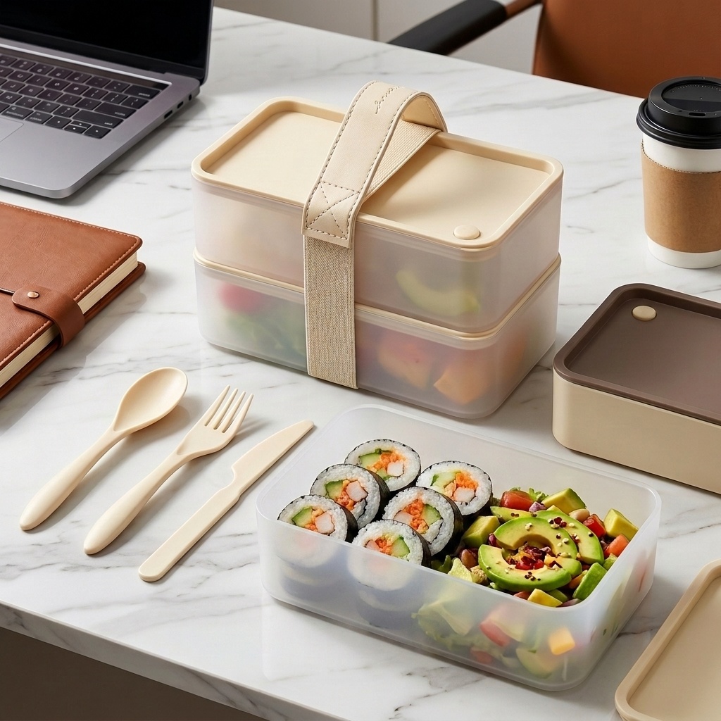 Food Storage Microwave Safe - Tragbarer Lebensmittelbehälter aus Kunststoff, wiederverwendbare quadratische