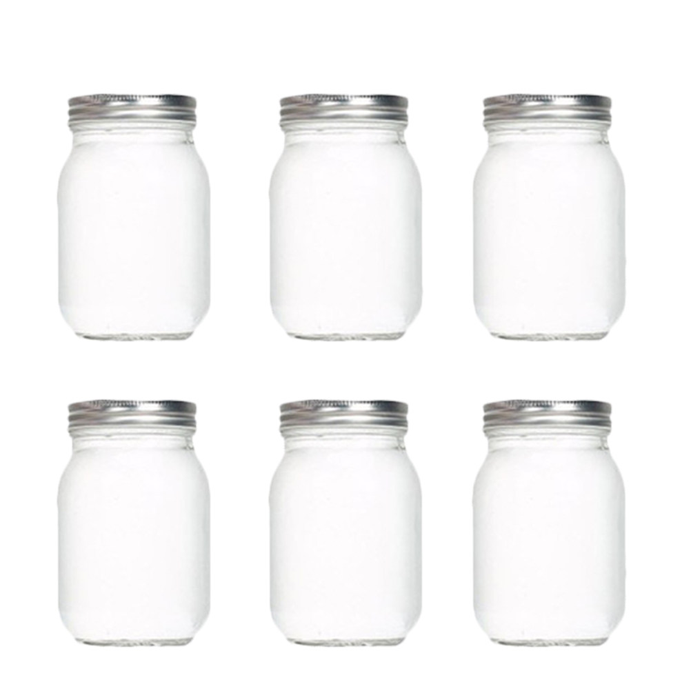 Food Storage Airtight - 6 Stück Transparente Runde Glasbehälter mit