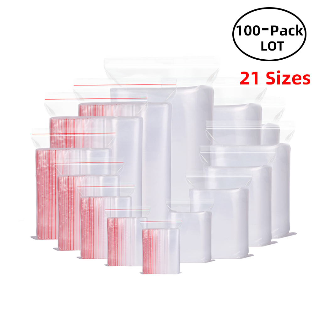 Ziploc Food Storage - 100 Teile/paket Wiederverschließbare Zip-Lock Beutel Selbst