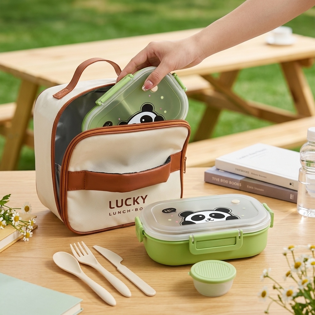 Food Storage Microwave Safe - Wiederverwendbare Kunststoff-Bento-Lunchbox mit Unterteilungen für Kinder
