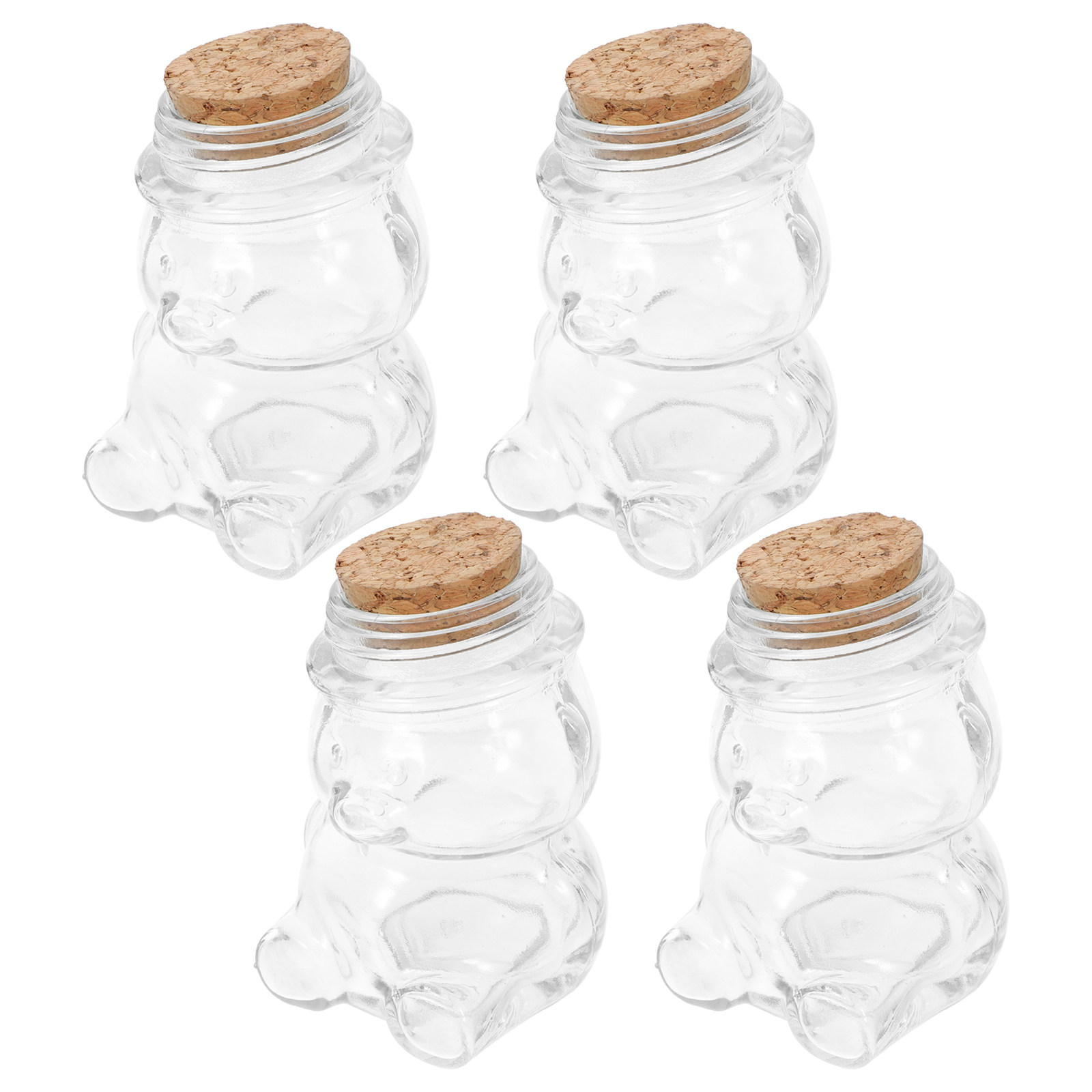 Food Storage Airtight - 4-teiliges Glas-Bonbonglas-Set, transparenter, luftdichter Lebensmittelbehälter für