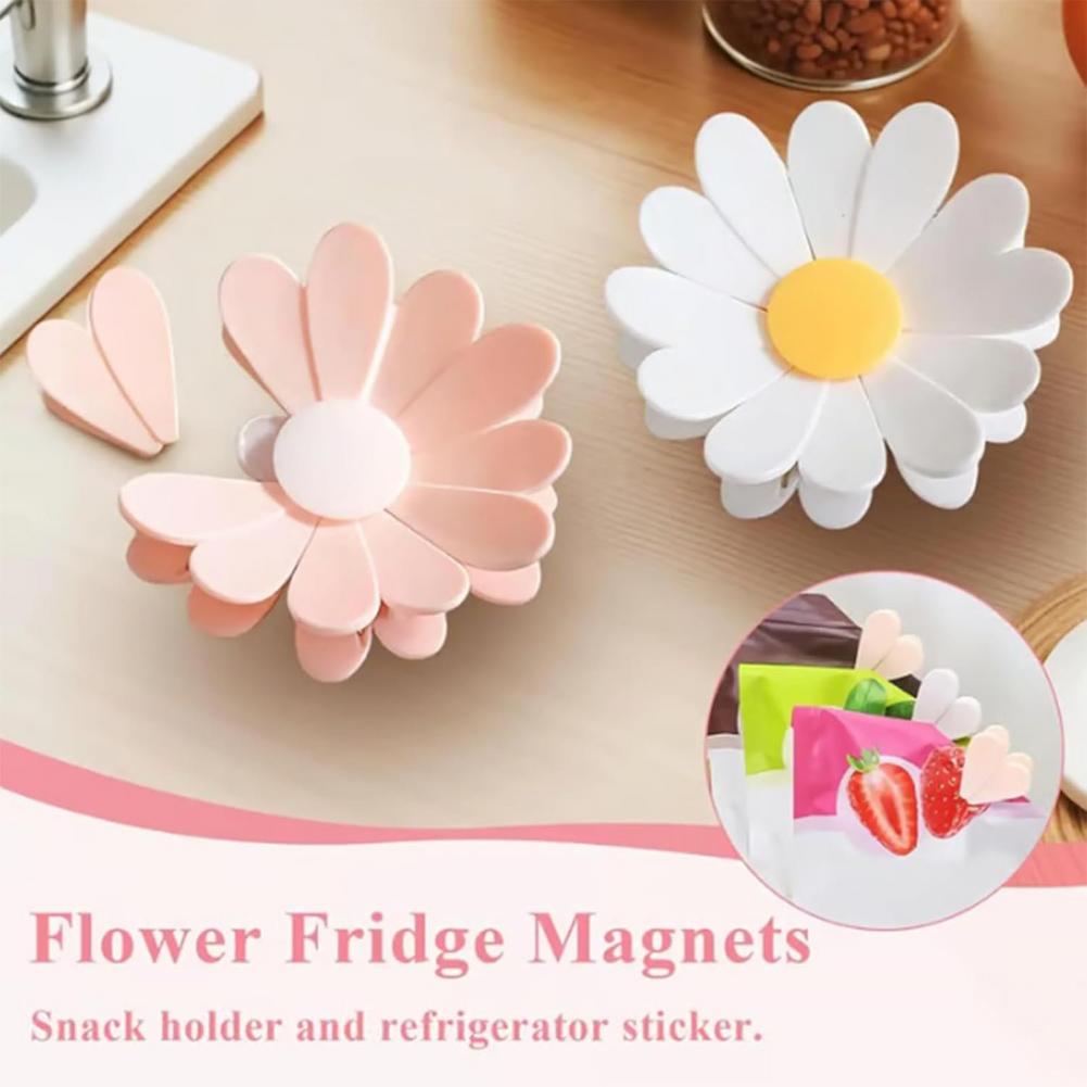 Food Storage Roll Bags - 2-in-1 Magnetische Kühlschrankmagnete Blumenförmige Verschlussclips für