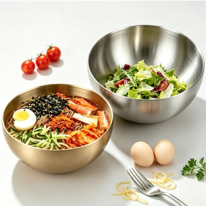 Food Storage Stainless Steel Containers - Edelstahl-Rührschüsseln Metall-Salatschüsseln, Back- und Lebensmittel-Aufbewahrungsbehälter zum