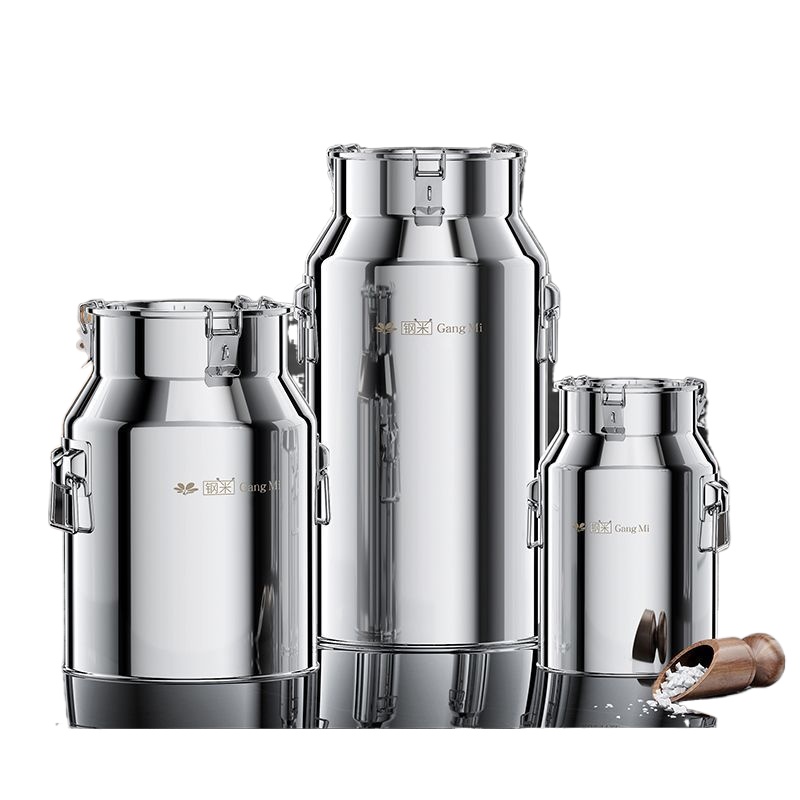 Food Storage In Stainless Steel - Edelstahl Lebensmittelgeeignete Versiegelte Milch- und Bohnenlagerungs-