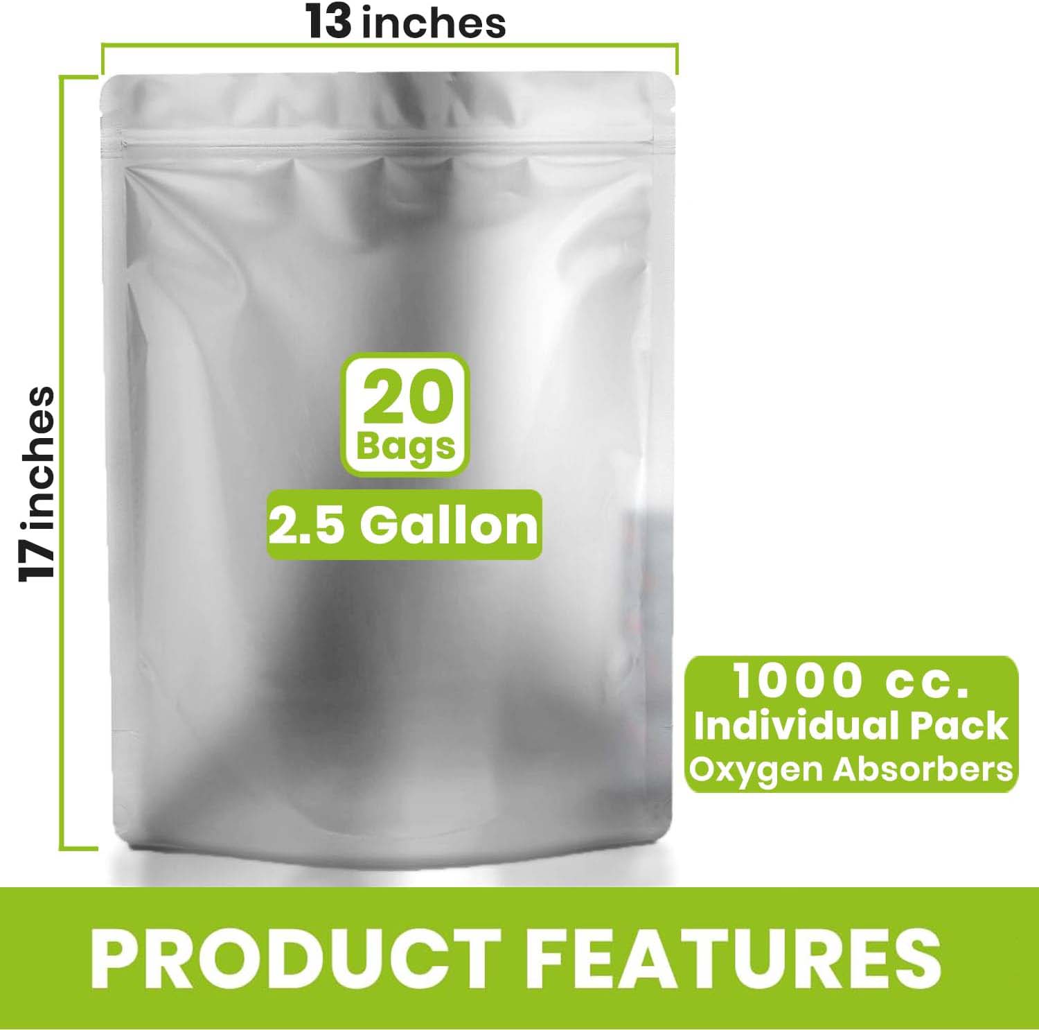 0,25/1/2,5/5 Gallonen Silberne – Food Storage For Long Term Bewertung und Preis