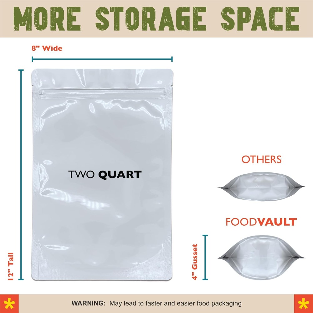 2 Quart Mylar-Beutel, 16 Mil G – Food Storage For Long Term Bewertung und Preis