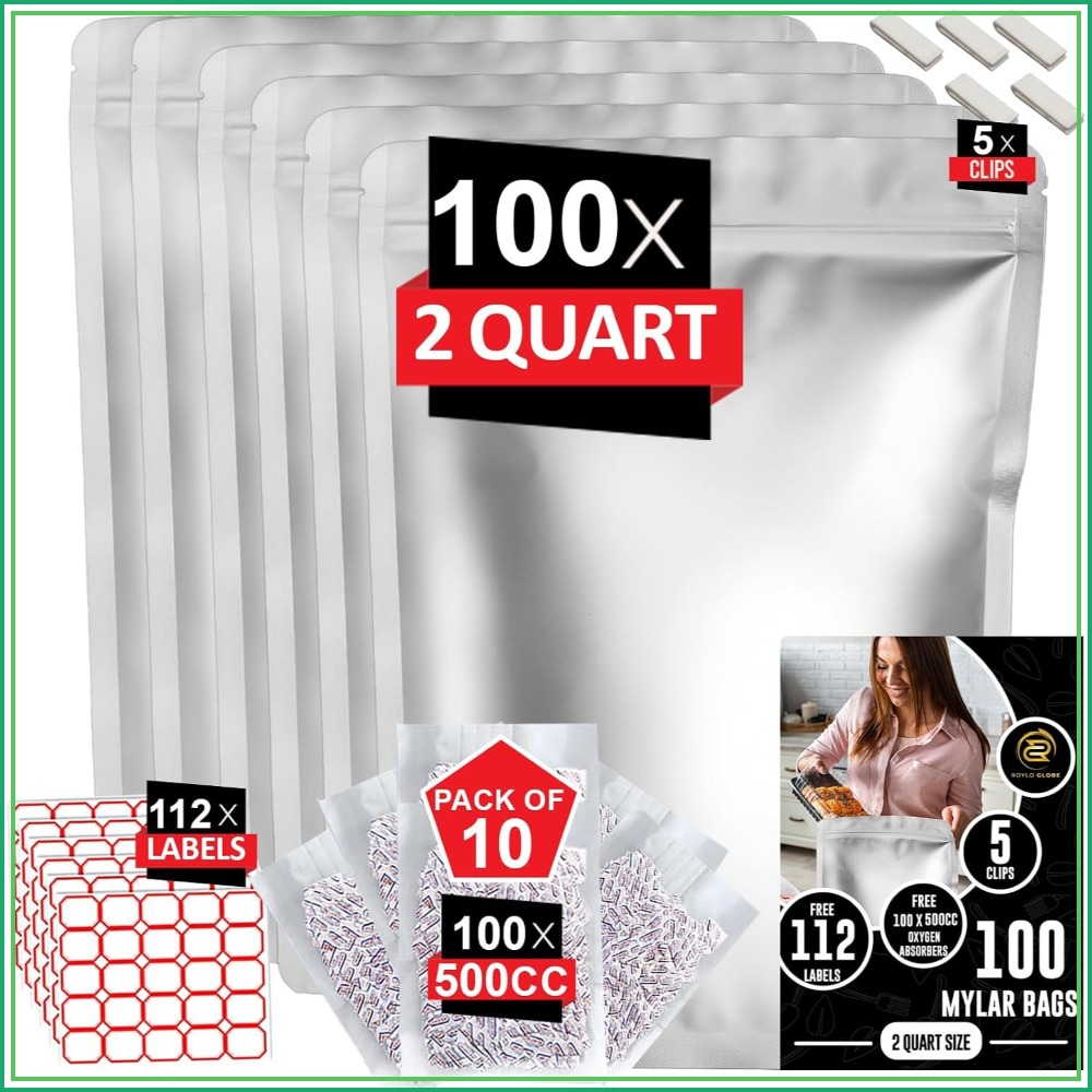100 Stück 2-Quart-Mylar-Beutel – Food Storage For Long Term Bewertung und Preis