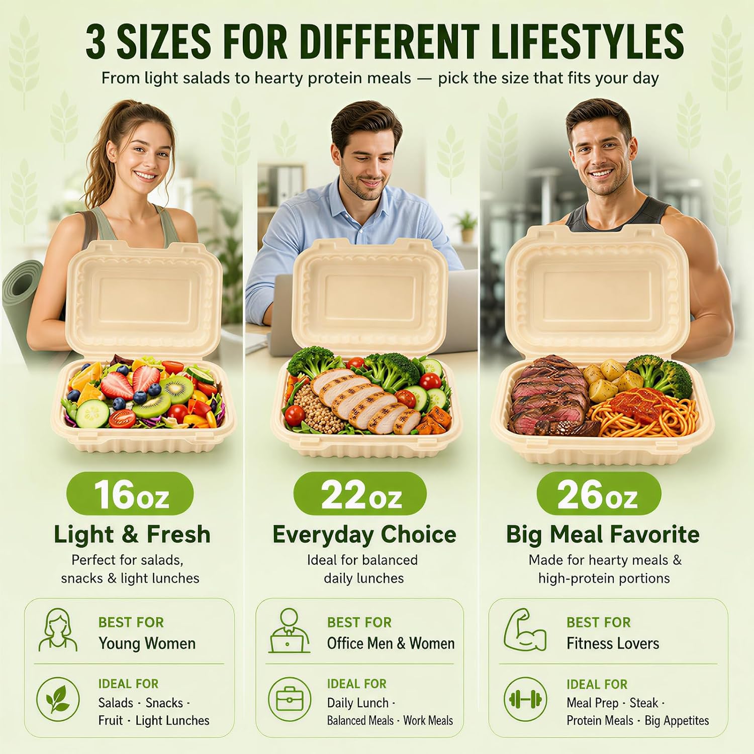 50er-Pack 16oz Clamshell Take- – Food Storage Microwave Safe Bewertung und Preis