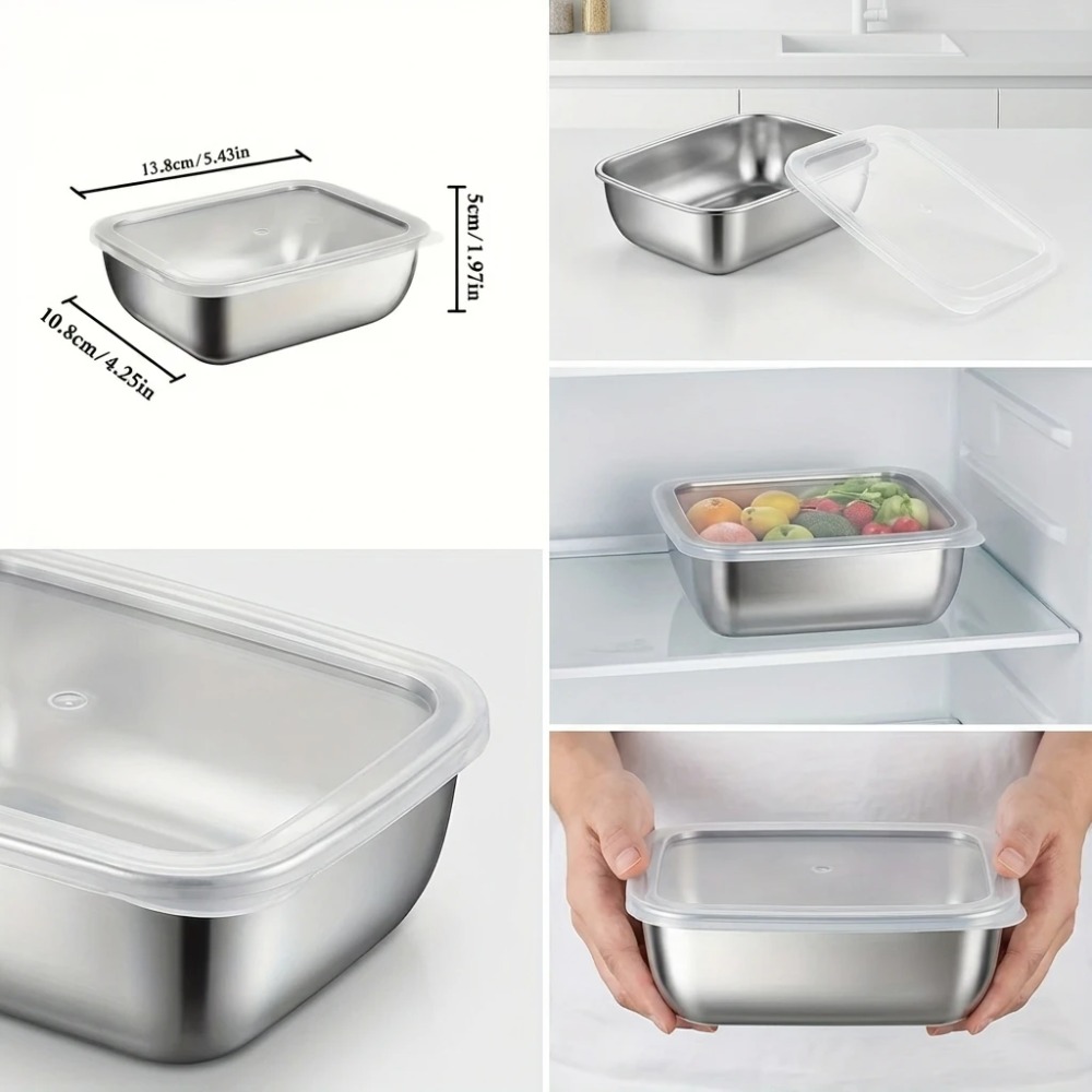 6-teiliges Edelstahl-Lebensmit – Food Storage Stainless Steel Containers Bewertung und Preis
