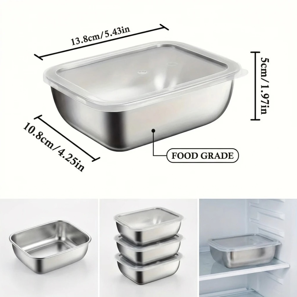 6-teiliges Edelstahl-Lebensmit – Food Storage Stainless Steel Containers Bewertung und Preis