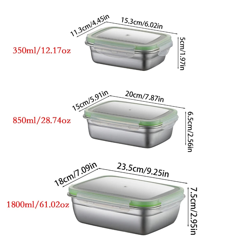 Lunchbox-Set aus Edelstahl 304 – Food Storage Stainless Steel Containers Bewertung und Preis