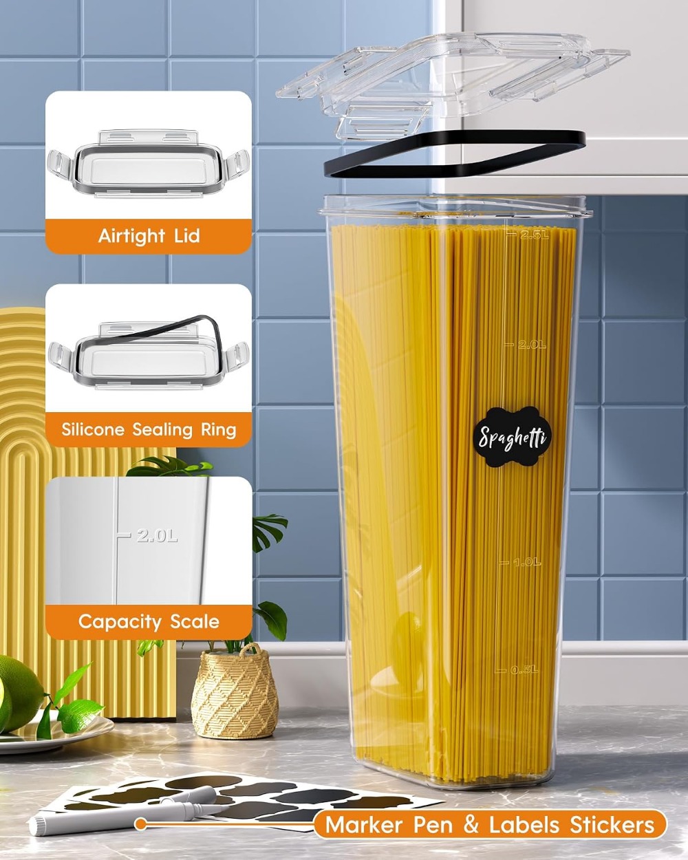 24 Stück Luftdichte Lebensmitt – Food Storage In The Kitchen Bewertung und Preis