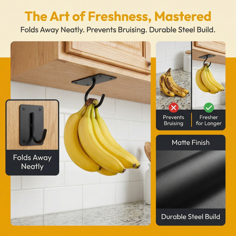 Schwarzer Metall-Selbstklebeha – Food Storage In The Kitchen Bewertung und Preis
